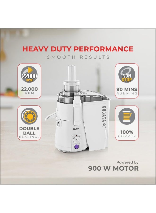 سوجاتا Sujata Powermatic Pro Juicer|900 WattsPowerfull Motor|22000 RPM|Non-Stop 90 Mins Running|Centrifugal Juicer| White - Image 3